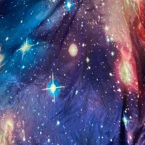 Purple galaxy double mattress duvet, sheet and 2 pillow cases  silky fabric